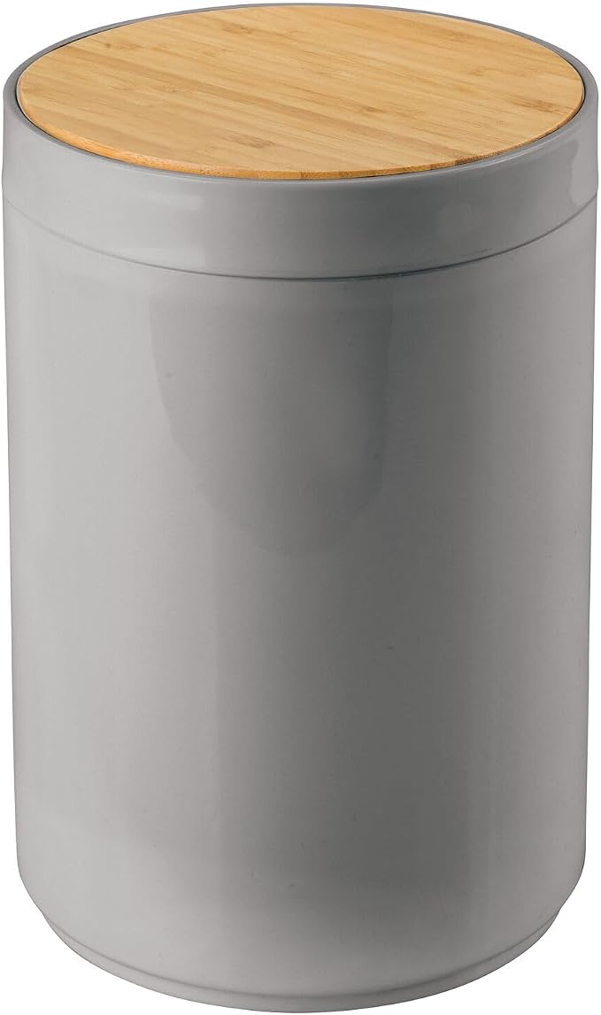 mDesign Plastic Round Trash Can Small Wastebasket - Image 9