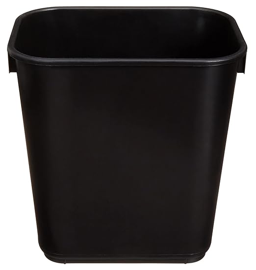 Amazon Basics Small Trash Can, Rectangular Commercial Office Wastebasket by AmazonBasics
