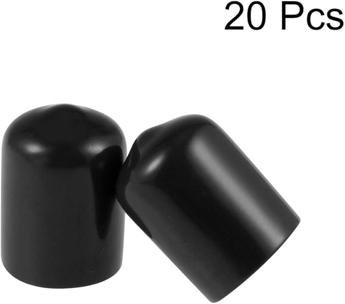 uxcell 20pcs Rubber End Caps 14mm ID Vinyl Round Tube Bolt Cap Cover Thread - Image 2