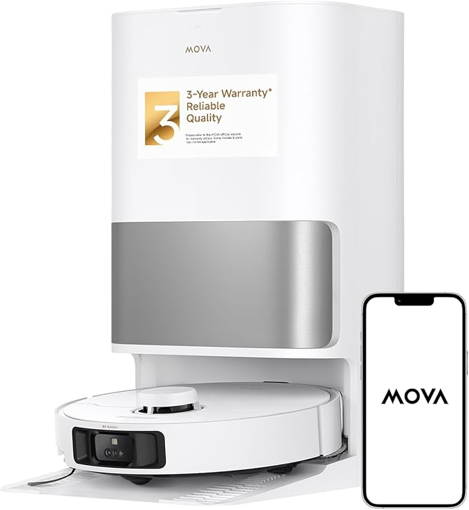Mova P10 Pro Ultra Robot Vacuum and Mop 13, 000Pa Suction, 140°F Hot Water Auto by MOVA