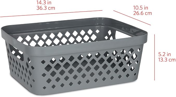 Glad Plastic Storage Basket Set, Value Pack of 6 | Open Storage Bins - Image 5
