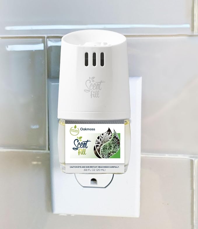 Scent Fill Oakmoss Plug in Air Freshener Starter Kit, 2 Refills + Diffuser - Image 2