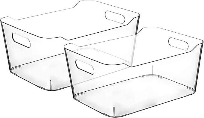 Clear Plastic Storage Bins for Kitchen Organization or Pantry Organizers and by CONTROLKITCHEN