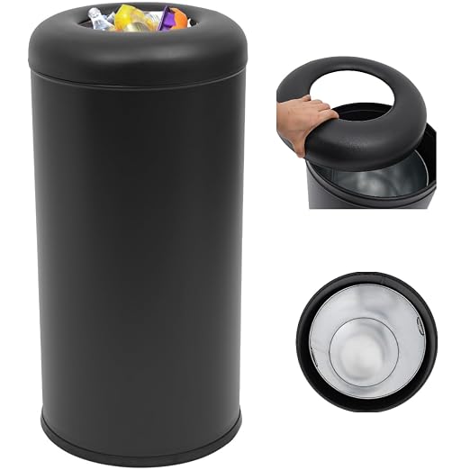 58.6 Liter / 15.48 Gallon Commercial Open Top Trash Can White Stainless Steel by TTeralmon