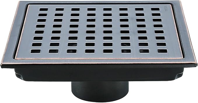 RANDOM Oil Rubbed Bronze Shower Drain Square 6 Inch Shower Floor Drain Grate & by RANDOM
