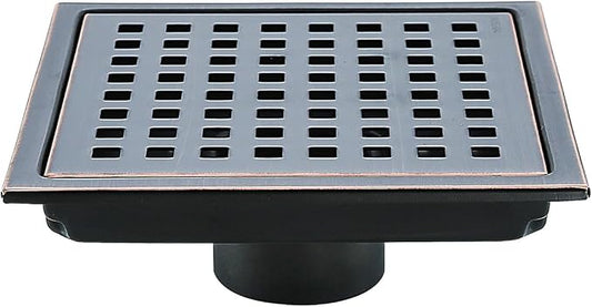 RANDOM Oil Rubbed Bronze Shower Drain Square 6 Inch Shower Floor Drain Grate & by RANDOM