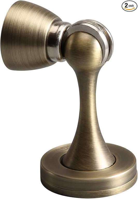 YAGU Magnetic Door Stopper 2 Pack, Zinc Alloy Brushed Bronze Door Stops Door by YAGU