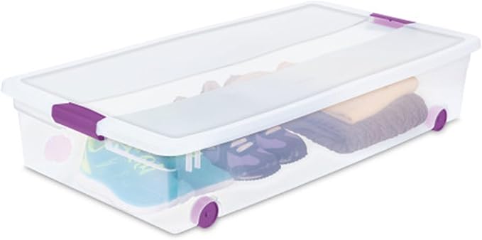 Sterilite 12-Pack ClearView Latch Box, Wheeled Underbed Organizer Bins - Image 7