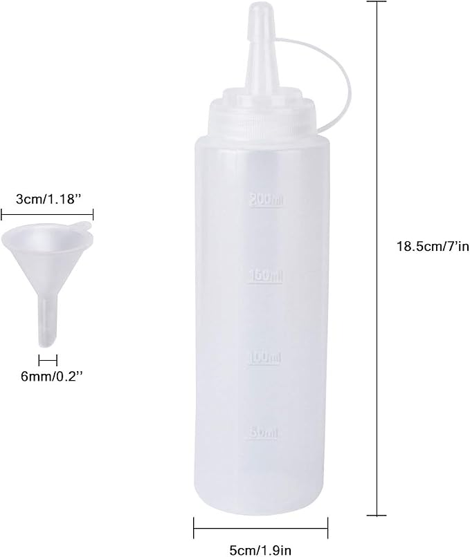 2 Pack 8oz Plastic Sauce Bottle Squeeze Squirt - Image 2