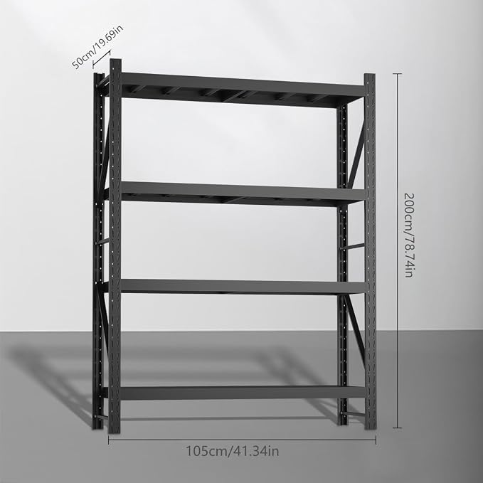 Storage Shelves Heavy Duty, Metal Garage Shelving Units, 4 Tier Storage Rack - Image 2
