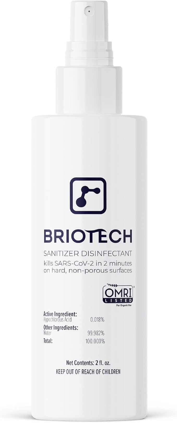 BRIOTECH Sanitizer Disinfectant Hypochlorous Spray, Kill 99.99% of Viruses & by BRIOTECHUSA