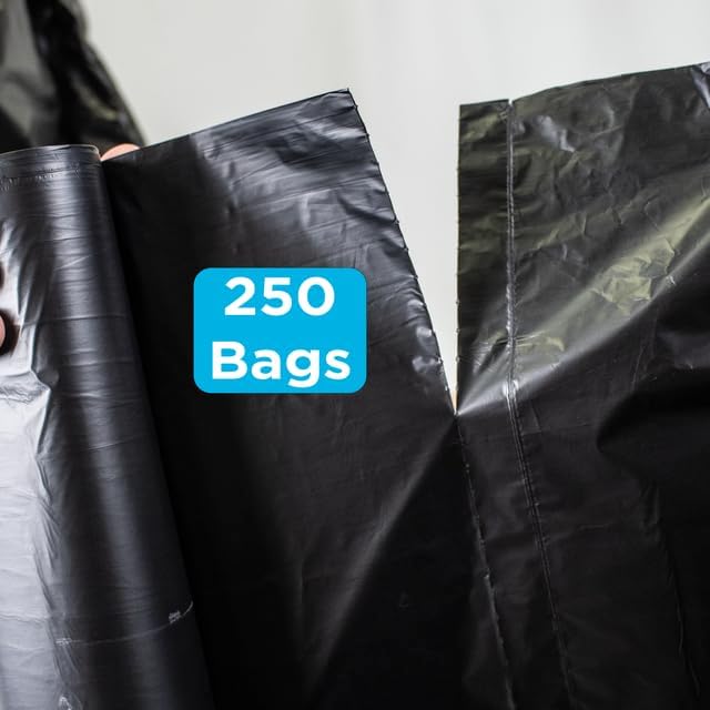 250 Count, 40-45 Gallon Trash Bags, Heavy Duty Black Bags, 45 Gallon - Image 4