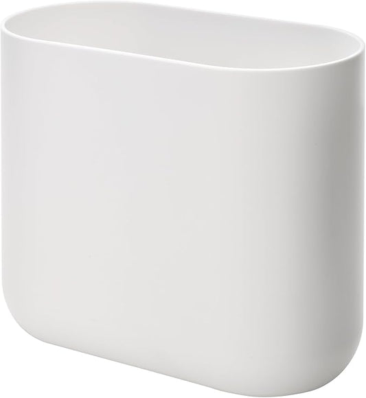 iDesign Slim Oval Plastic Waste Basket The Cade Collection, 10.56” x 5.5” x by iDesign