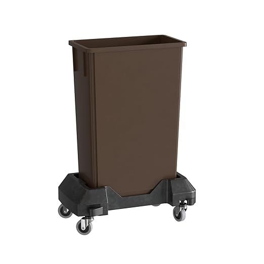 23 Gallon Brown Slim Jim Trash Can by Krollen+Industrial