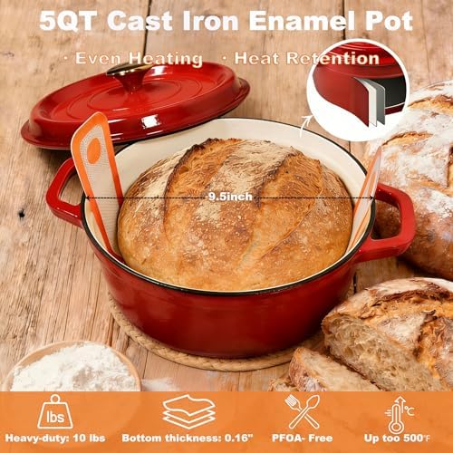 All-Inclusive Sourdough Starter Kit with Enameled Cast Iron Dutch Oven & ...