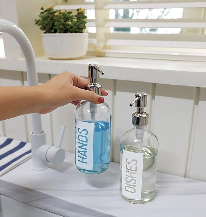 JASAI 2Pack 18OZ Glass Soap Dispenser - Image 7