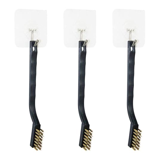9PCS Mini Brass Brushes Set, Curved Handle Scratch Wire Toothbrush, Cleaning - Image 4
