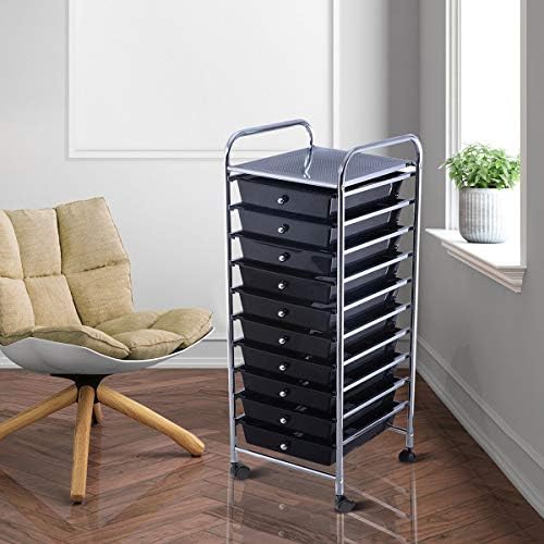 Giantex 10 Drawer Rolling Storage Cart Scrapbook Paper Office School Organize...