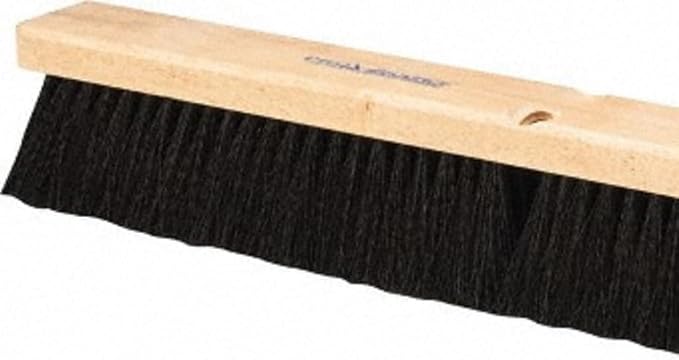 PRO SOURCE 24" Push Broom Head: Poly Bristles, Threaded Wood Block - Image 4