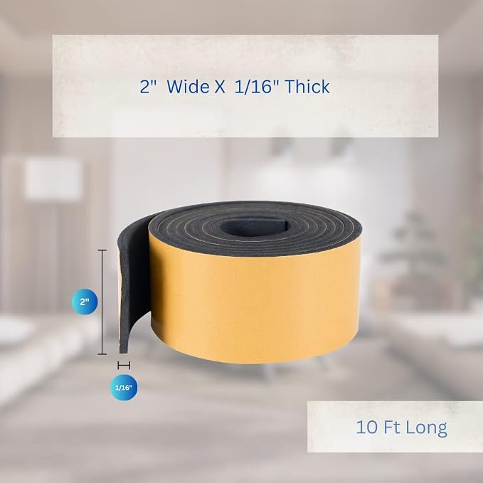 High Density Foam Weather Stripping Door Seal Strip Insulation Tape Roll - Image 2