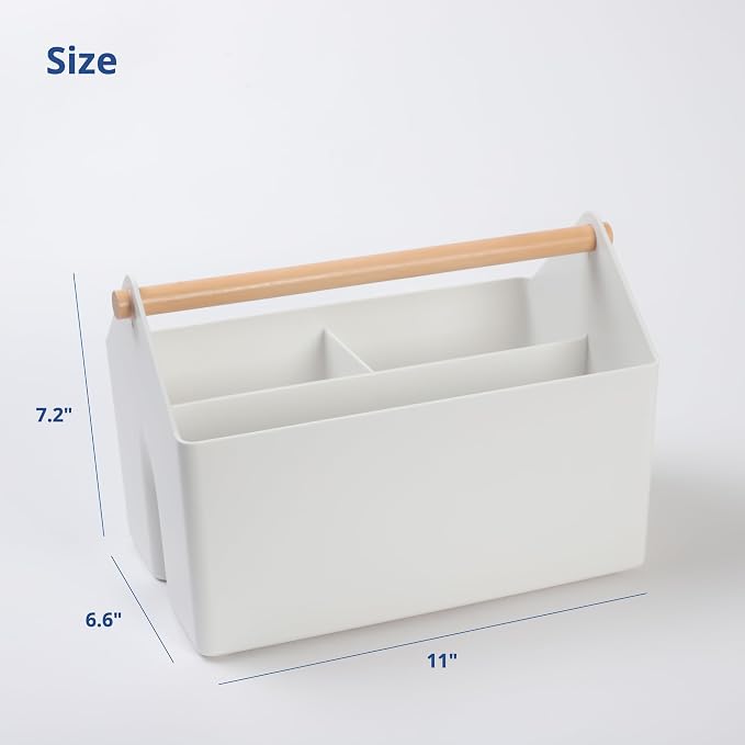 BLUE GINKGO Medium Storage Basket – Plastic Caddy - Image 2