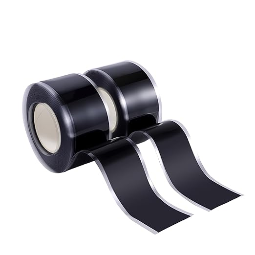 Self Fusing Silicone Tape 2 Rolls 1 in x 10' Black Waterproof Rescue Tape by Unknown