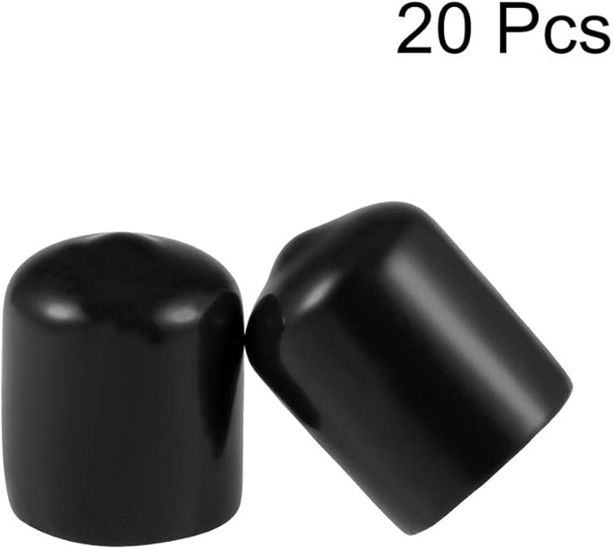 uxcell 20pcs Rubber End Caps 17mm ID Vinyl Round Tube Bolt Cap Cover Thread - Image 2