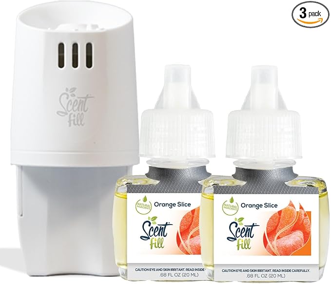 Scent Fill Orange Slice Plug in Air Freshener, Scented Oil Refills, 2 Refills + by ScentFill