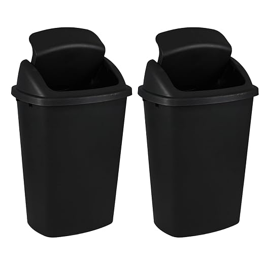 Bringer Black 13 Gallon Kitchen Trash Can - Image 7