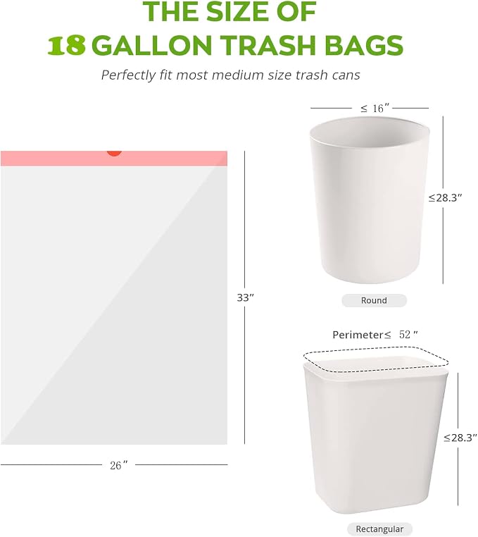 Ultra Thick Heavy Duty Plastic 16-18 Gallon Drawstring Trash Bags White Leak - Image 7