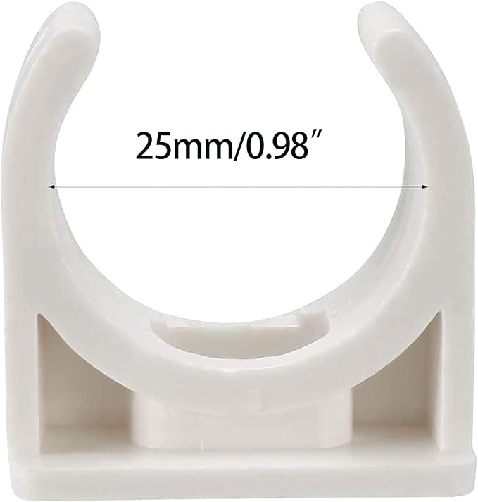 BVO 100 Pcs U-Shaped PVC Water 25mm Pipe Clamps, Suitable - Image 3