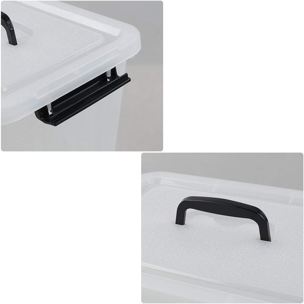 12 Quart Storage Box with Handle, 6 Pack Latching Container Bin
