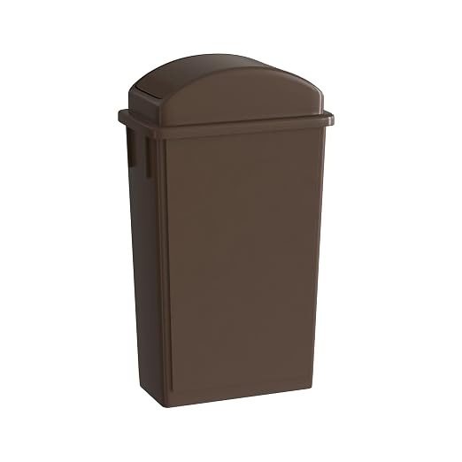 23 Gallon Brown Slim Jim Trash Can by Krollen+Industrial