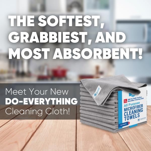 MW Pro Microfiber Cleaning Cloth | Gray | 36 Pack | 16” x 16” | All Purpose - Image 2