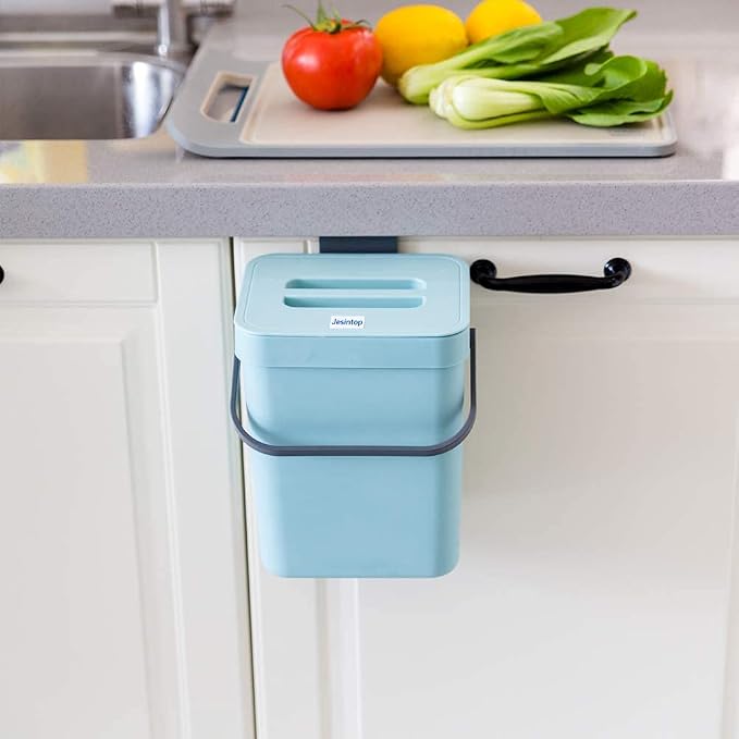 Kitchen Compost Bin Indoor for Counter Top, Hanging Small Trash Can - Image 7