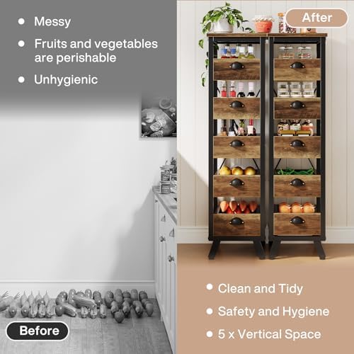 Tribesigns 5-Tier Kitchen Stand Fruit and Vegetable Storage Rack Set of 2