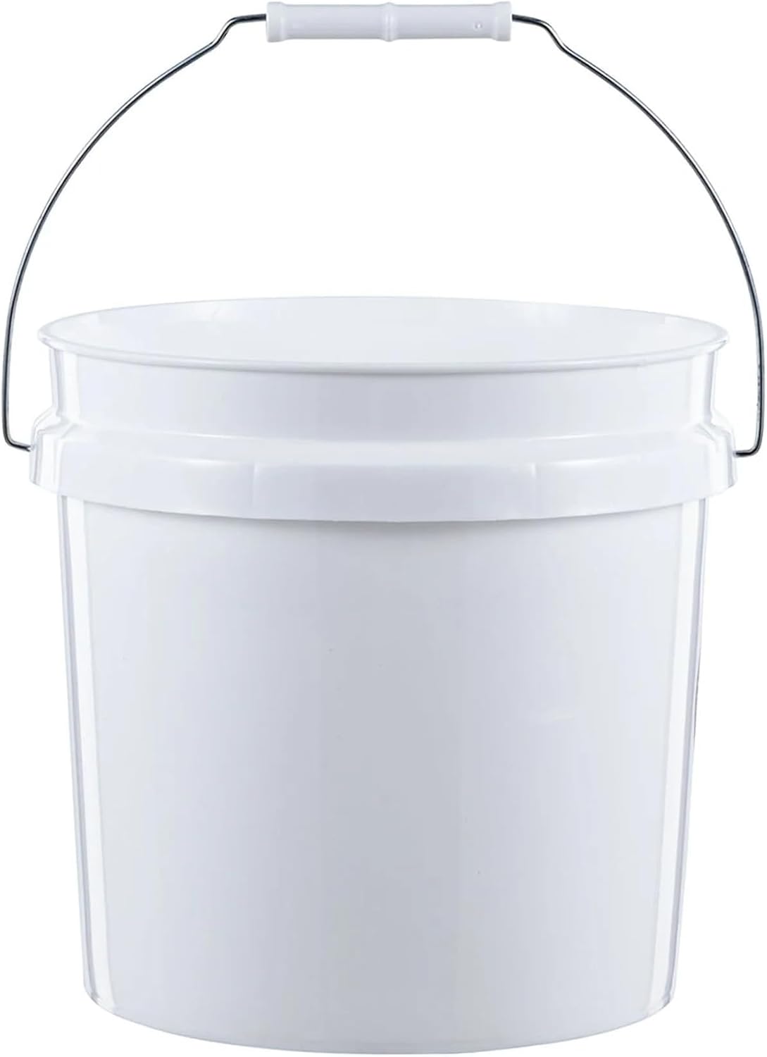 (2 Pack) 2 Gallon Plastic Utility Bucket with Comfort Handle – Heavy Duty Round Pail for Cleaning, Gardening, Household Storage – BPA-Free, White