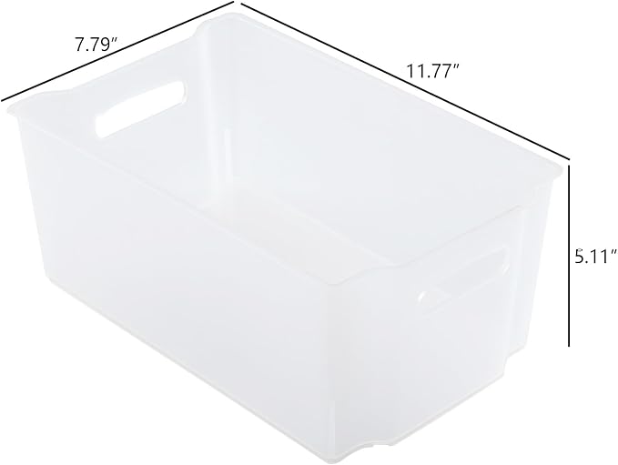 4-Pack Open Storage Organizing Bins, Matte Transparent Plastic Organizer Bins - Image 3