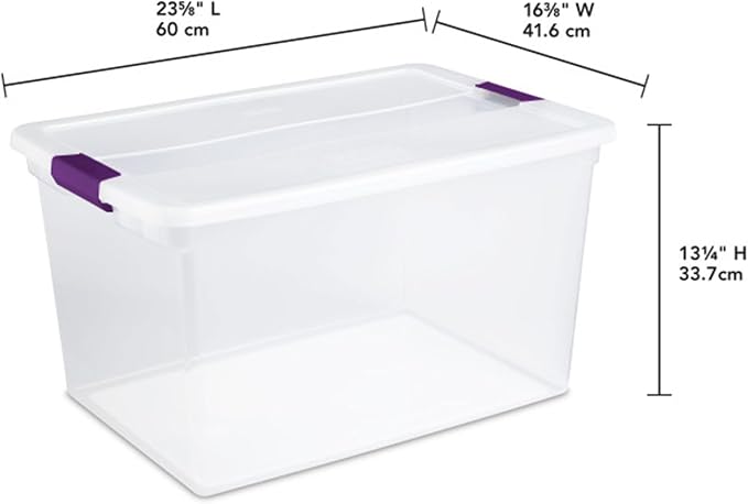 Sterilite 24-Pack 66 Quart ClearView Latch Box, Stackable Organizer Bins - Image 3