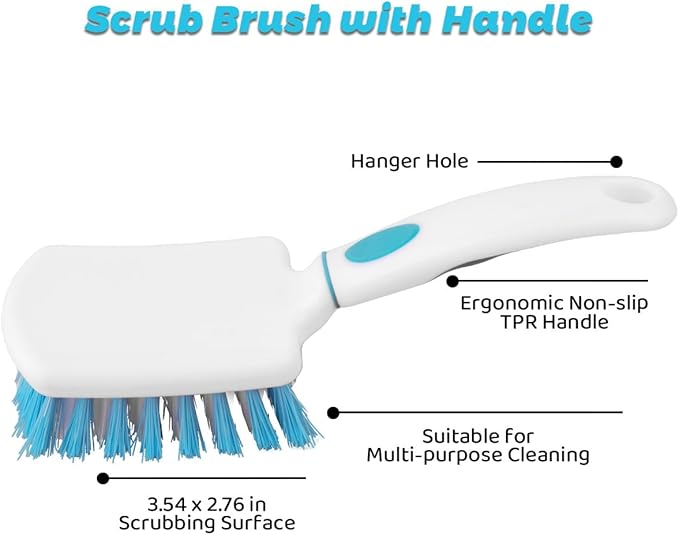 3 Pack Scrub Brush Set, Heavy-Duty Scrub Scrubbing Brushes - Image 4