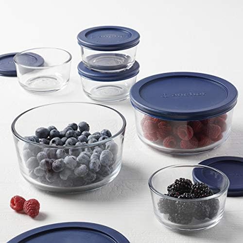 Anchor Hocking 12 Piece Glass Storage Containers with Lids (6 Glass Food Stor...