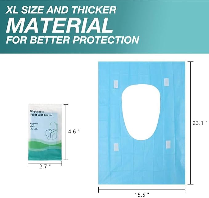 Disposable Waterproof Toilet Seat Covers – Individually Wrapped XL Portable - Image 4