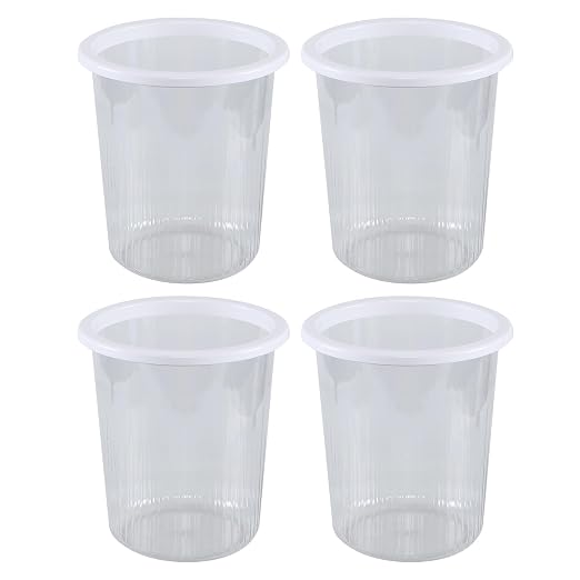 4-Pack Waste Basket Plastic, Small Plastic Garbage Can, 4 Gallon by Ponpong