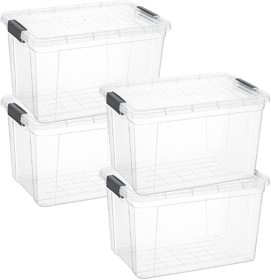 Superio Storage Bins with Lids, Stackable Totes, BPA Free, Odor Free, Organizer by Superio