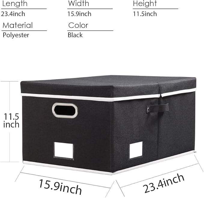 PRANDOM Storage Boxes with Lids Fabric Collapsible Storage Bins Organizer - Image 3