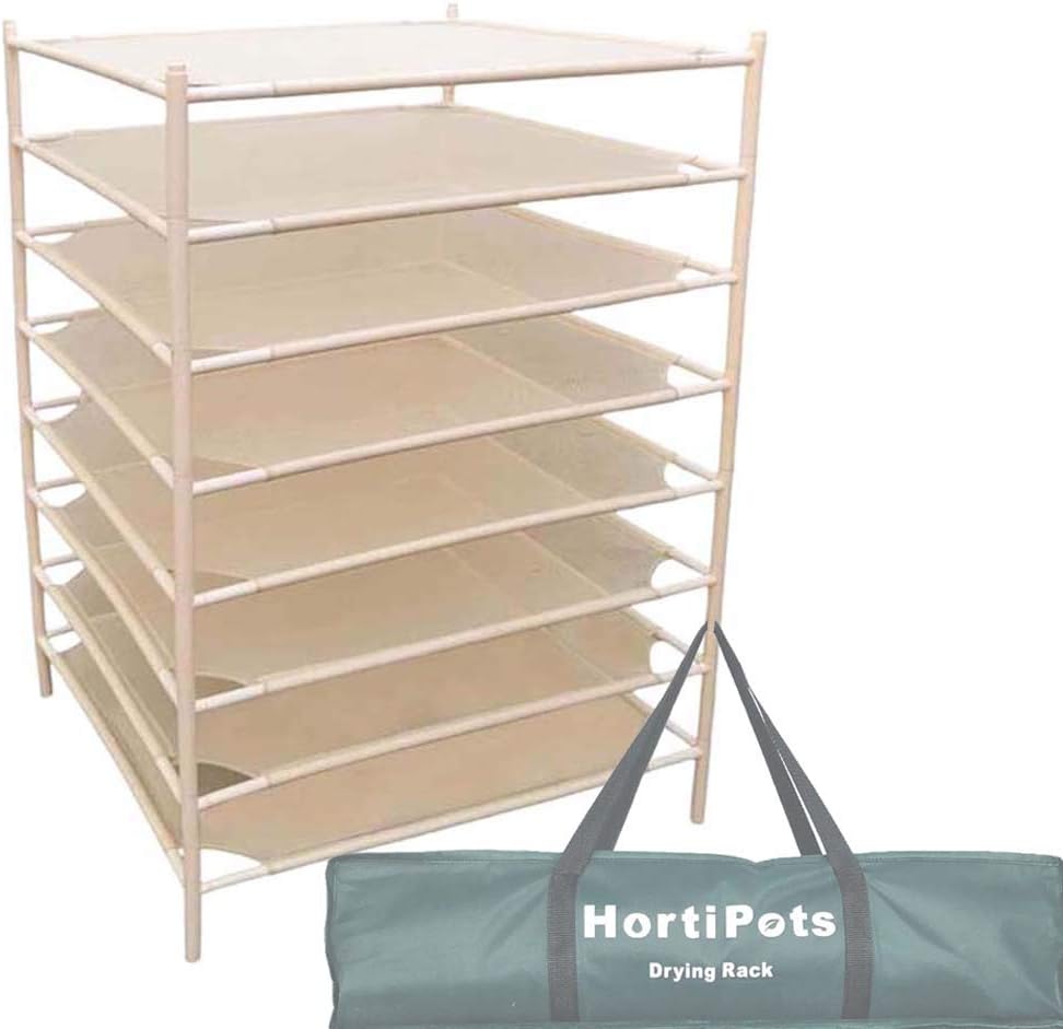 HORTIPOTS Herb Drying Rack 8 Layer Drying Net Dryer Stand Square 28 x 28 Inch...