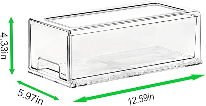 SIMPEXPE Stackable Storage Drawer, Pull Out Plastic Food Fridge Organizer Bins - Image 6