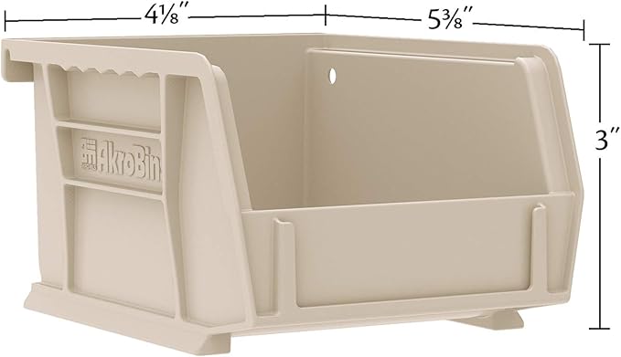 Akro-Mils 30210 AkroBins Plastic Storage Bins, Space-Saving Stackable Bins