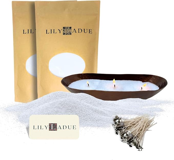 LILY LADUE Candle Refill Kit - 2Lb/32Oz Pearled Candles Sand and Wicks and by Unknown