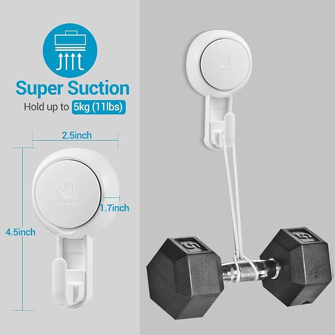 LUXEAR Suction Hooks Powerful Suction Cup Hooks Vacuum Suction Holder Heavy - Image 4